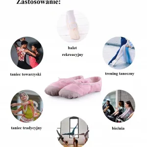 Baletki bawełniane Dance czarne - Evolution