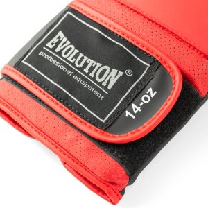 Rękawice bokserskie ze skóry syntetycznej Evolution Mesh czerwono - czarne RB-270 - Evolution