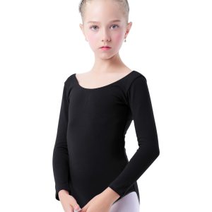 Body gimnastyczne z długim rękawem czarne - Evolution