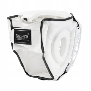 Kask bokserski MMA z kratą biały Evolution - Evolution