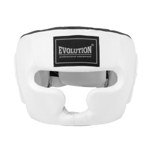 Treningowy kask bokserski marki Evolution. Zwiększa bezpieczeństwo i komfort podczas treningów. Zaprojektowany by chronić głowę oraz kości policzkowe i szczękę przed ewentualnymi urazami. Produkt przeznaczony dla dorosłych bokserów - rozmiar senior.  Możliwość szerokiej regulacji i dopasowania do indywidualnych potrzeb. Kask bokserski treningowy Evolution - Evolution